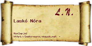 Laskó Nóra névjegykártya