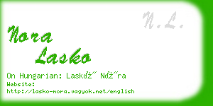 nora lasko business card